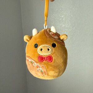 3” Jericho The Gingerbread Cow Squishmallows Clip NWT